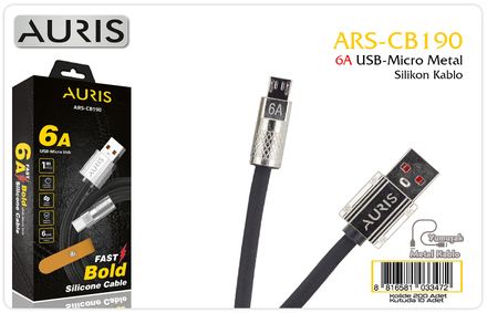 Auris CB190 6A Micro Metal Slikon  Kablo